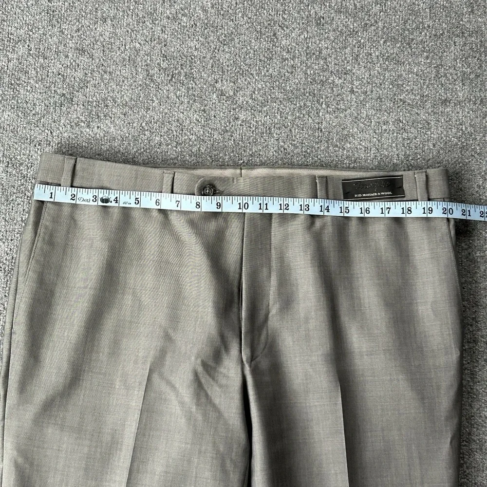 Riviera by‎ Jack Victor Pants Men 40 Kobe Grey Kid Mohair Wool Blend Unhemmed